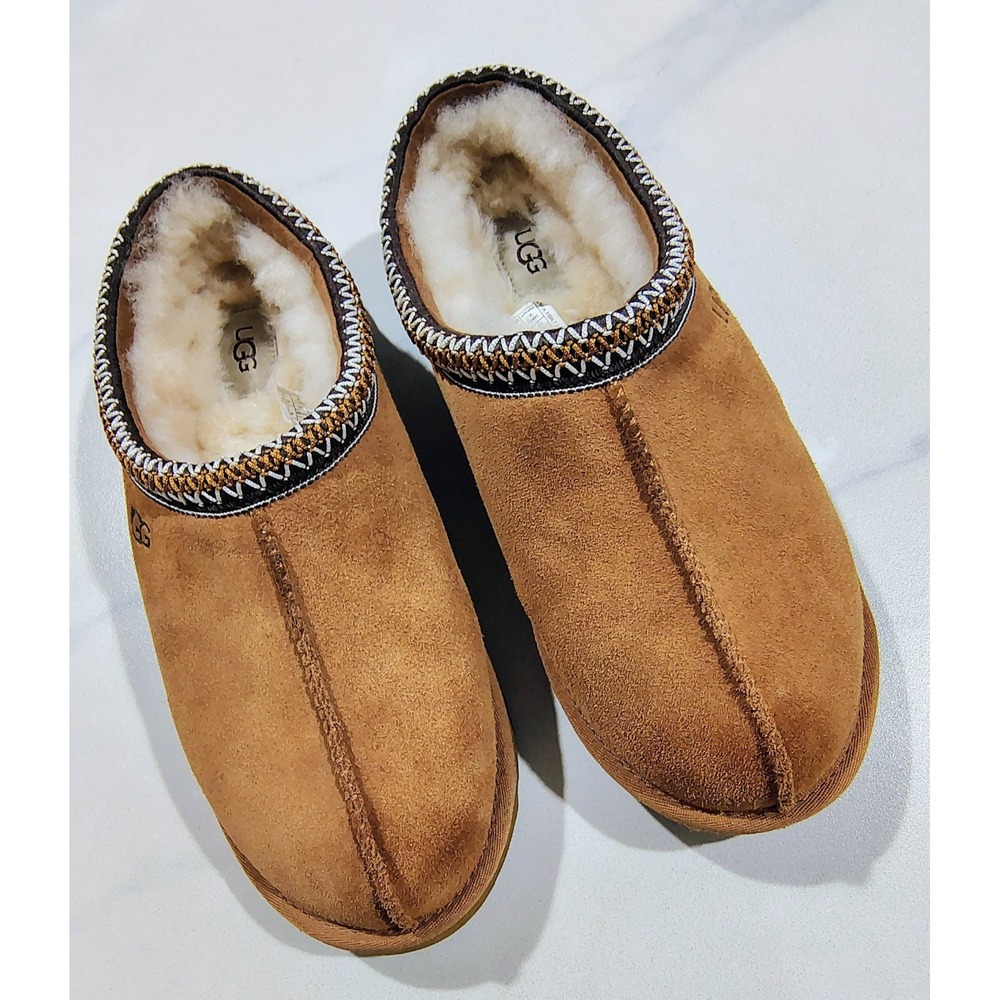 UGG Tasman Men's Brown Slippers Size 10 Premium Suede Clogs Clean Lightly Worn